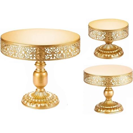 Ensemble de Supports à Gâteaux Décoratifs en Fer doré, 3 Pièces, Support à Cupcakes Réutilisable pour Table de Service de Gâteaux, pour Fêtes (1/5)