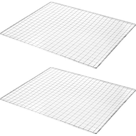 Lot de 2 grilles de cuisson en acier inoxydable antiadhésives pour griller viandes, légumes et fruits de mer. (1/5)