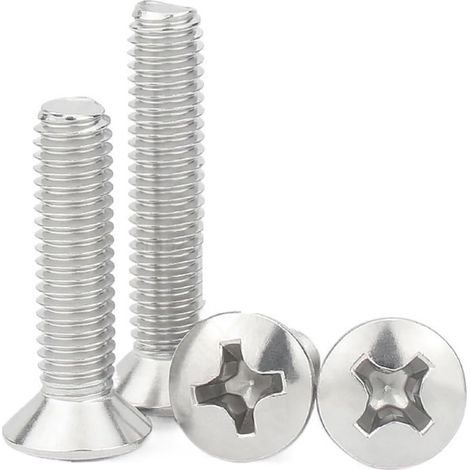 50 vis semi-ovales à tête fraisée surélevée en acier inoxydable A2-70 304, longueur 5-12 mm (10