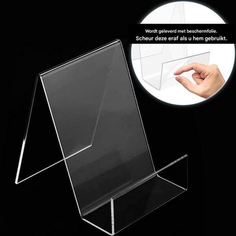 Lot De 6 Serre-Livres En Acrylique Transparent, Supports Présentation Livres Et Tablettes, 7,5 x 9 x 10,5 cm (1/4)