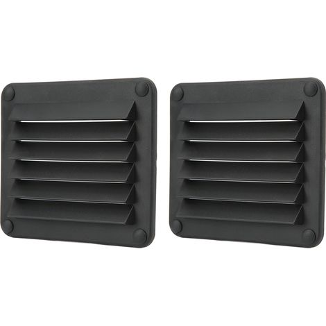 Lot de 2 grilles d'aération latérales rectangulaires noires (1/5)