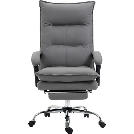 Sedia da ufficio ergonomica con massaggio, riscaldamento e poggiapiedi grigio scuro (1/5)