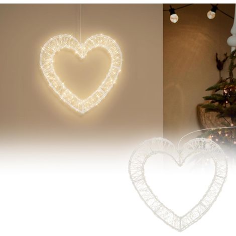 ECD Germany LED Deko Herz Weihnachten Fensterdeko mit Timer Weihnachtsdeko (1/5)
