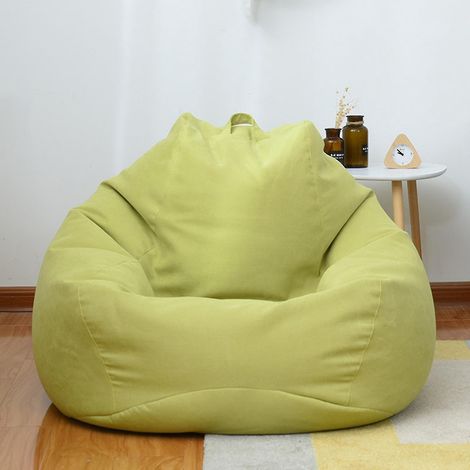 Nouveau pouf extra large, housse de canapé, fauteuil relax d'intérieur pour adultes et enfants - Prix promotionnel - 100 x 120 cm - Vert (1/4)