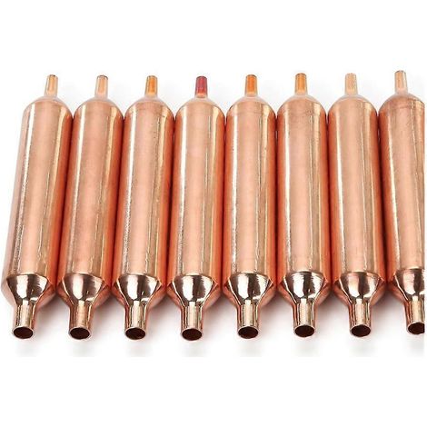 Un jeu de filtres en cuivre pour déshydrateur frigorifique, mesurant 115 x 18 mm, adaptés aux systèmes de réfrigération des réfrigérateurs. (1/5)