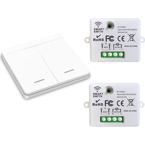 Interrupteur Sans Fil pour Lampe,Contrôleur RF 10A, Sécurisé et Facile à Installer, Compatible Jusqu'à 1500W, (1/5)