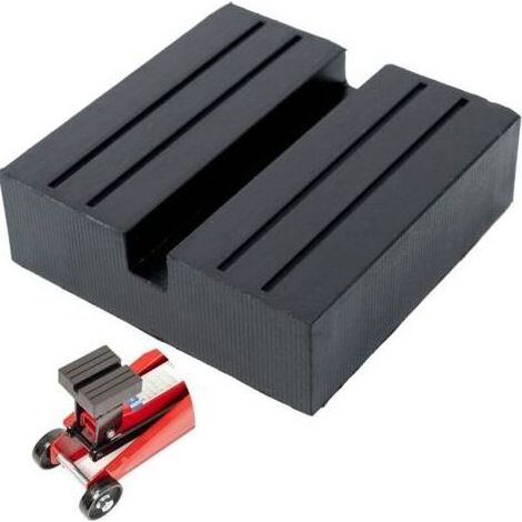Support Universel en Caoutchouc pour cric, Support 75x75x25 mm avec découpe en U, pour Toutes Les Voitures jusqu'à 3.5 tonnes, cric antidérapant pour la manœuvre des crics (1/4)