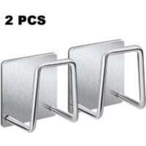 YMYNY 2 pcs évier de cuisine porte-éponge égouttoir, accessoires en acier inoxydable étanche éponge cadre sans poinçon collant évier égouttoir