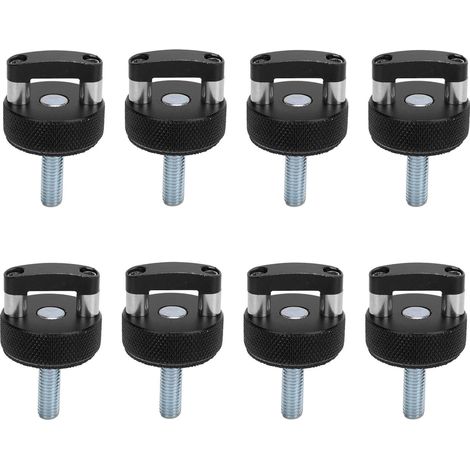 Lot de 8 vis à oreilles pour toit rigide à démontage rapide, en acier billette d'aluminium, filetage M8 1,25, anneau en D intégré pour Bronco 2 portes 4 portes, noir