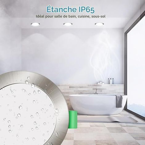 Spot LED Encastrable, 7W Dimmable IP65, Nickel Rond (1/4)