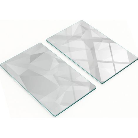Tablas de cortar y servir de vidrio con triángulos abstractos, 2x30x52 cm. (1/5)