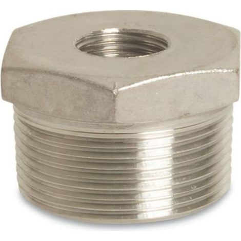 Edelstahl Reduzierstück, Gewindefitting Edelstahl, 1" AG x 3/4" IG, V4A, Reduzierverbinder