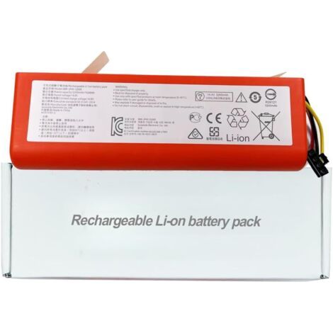 BRR-2P4S-52005 Batterie d'origine compatible avec aspirateur robot Roborock Accessoires 5200 mAh 14,4 V 74,88 Wh