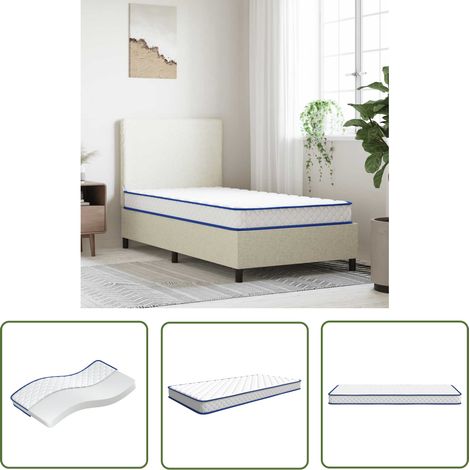 vidaXL Matelas en mousse à mémoire de forme blanc 90x190x17 cm (1/5)