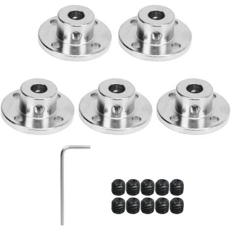Kit de 5 connecteurs de raccordement à bride argentée, diamètre intérieur de 7 mm, support d'arbre de guidage en acier