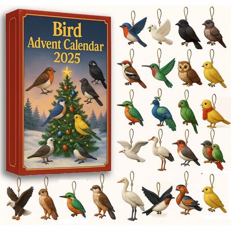 Calendrier De Lavent - Décorations Accrochables En Acrylique 2D - 24 Portes Pour Arbre De Noël - Lot De 3 Pièces (1/2)