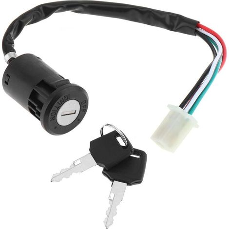 Interrupteur à Clé de Contact de Moto,Contacteur à Clé,Clés D'allumage de Remplacement,L'interrupteur à Clé D'allumage Remplacement,pour Taotao ATV Quad Dirt Pocket Bike Scooter Electrique (1/5)