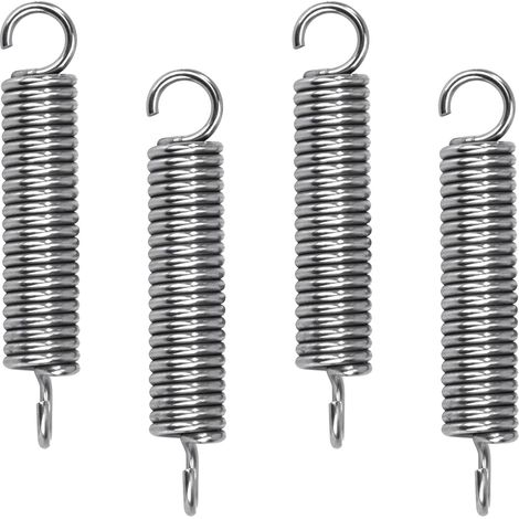 4 Pièces - Ressort De Traction - Ressort De Tension - Acier Inoxydable 304 Crochet 90 Degrés Pour Fitness Tente Automobile Couleur Acier 1,6x10x55 Cm (1/5)