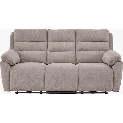 ULYA Canapé 3 places relax électrique en tissu taupe