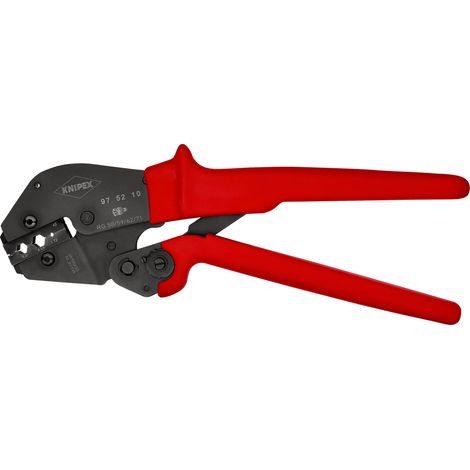 KNIPEX 97 52 10 Crimpzange auch für Zweihandbedienung mit rutschhemmenden Kunststoff-Hüllen brüniert 250 mm (1/6)