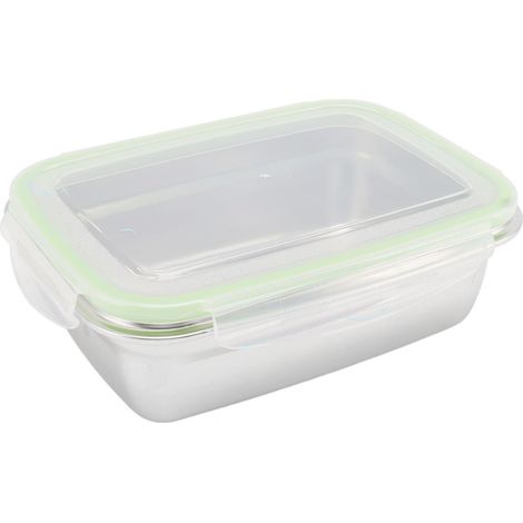Lunchbox aus Edelstahl 304, auslaufsicherer Lebensmittelbehälter, 850 ml quadratische Bento-Box (1/5)