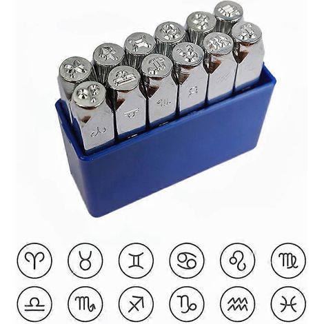 Kit de 12 poinçons en acier personnalisés pour le travail du cuir (1/4)