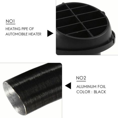 Conduit de chauffage voiture - - 60 mm - Tuyau en T - Sortie d'air chaud - Feuille d'aluminium - Longueur 50 cm (1/4)