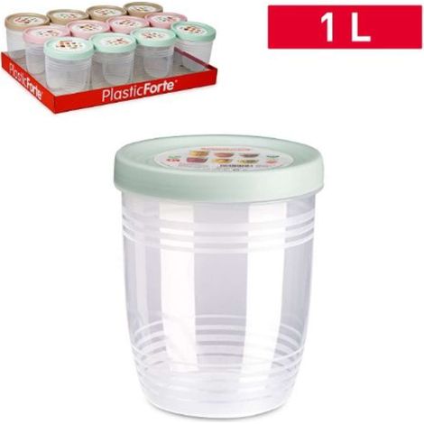 1 Pezzo Barattolo da Cucina Multiuso in Plastica Viena 1000 ml Vari Colori