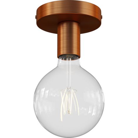 Fermaluce Métal, la source lumineuse en metal murale ou au plafond. Sans ampoule - Cuivre satiné (1/5)