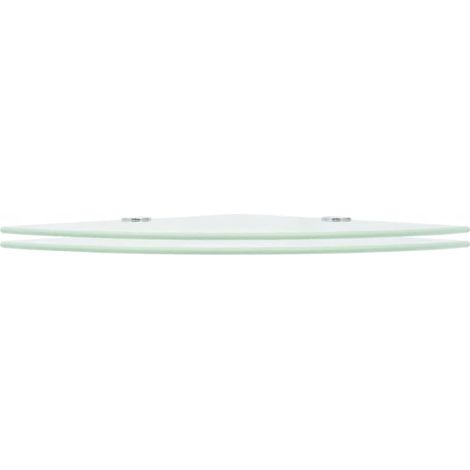 Étagères d'angle 2 pcs Étagères flottantes et supports chromés Verre Blanc 35x35 cm (1/5)