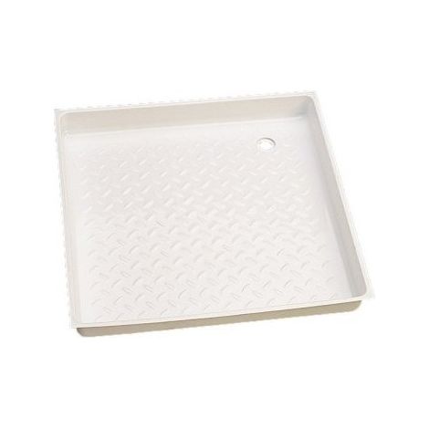 Imline – Receveur de douche à encastrer 600x600x60mm – Perçage en angle – Plastique blanc – Pour caravane et camping-car – Bonde de vidage 30mm non fournie
