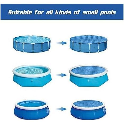 Bache Piscine Ronde, A Bulle Rectangulaire Solaire, Bâche pour Bassin Exterieur, Piscine, Chauffante Hors Sol De Jardin Spa Protection d Ete (φ152 cm) φ152 cm - (1/5)