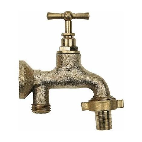 Robinet extérieur avec filetage plomberie 15x21 mm – Applique intégrée pour installation facile – Robinet de puisage jardinage - N2000 (1/4)