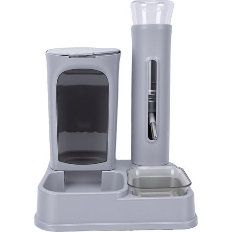 Distributeur d'eau pour chien bols pour animaux mangeoire bouteille suspendue pour chats, chiens gris (1/5)