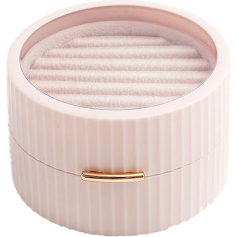 Boite A Bijoux - 9,9 x 9,2 x 5,7 cm - Double Etage - Cuir Polyuréthane - Fermeture Zip - Portable Pour Voyage - 1 Piece (1/5)