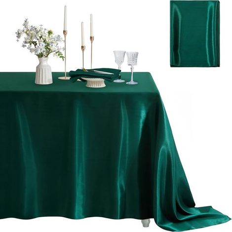 Tischdecke Satintischdecke Rechteckige, seidig weiche Tischdecke Lila Tischdecke Polyestertischdecke für Hochzeitsbankette und Restauranttischdek (1/5)