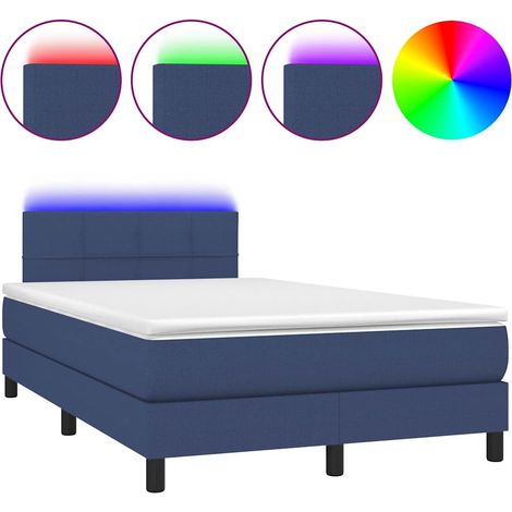 Maison Exclusive - Boxspringbett mit Matratze & LED Blau 120x200 (1/5)