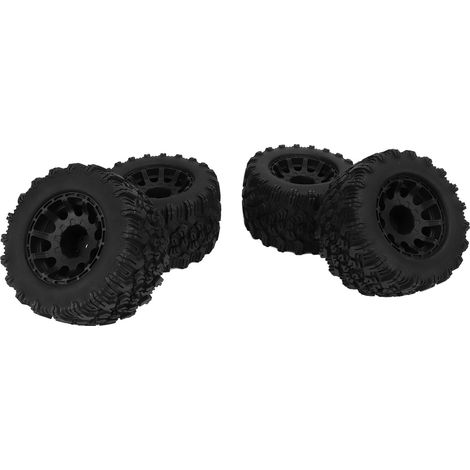 4 pneus de camion monstre RC, caoutchouc noir et plastique, hexagone 12 mm, accessoires RC compatibles Redcat, HPI, HSP, 1/10 (1/5)