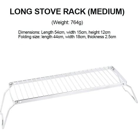Grille de barbecue multifonctionnelle pliable pour feu de camp, grille de camping portable en acier inoxydable, support pour réchaud à gaz, support pour barbecue d'extérieur, réchauds de cuisson porta (1/3)