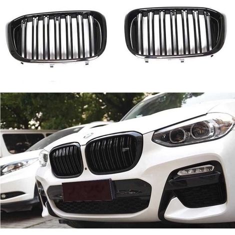 2 Doppellamellen-Kühlergrills in Hochglanzschwarz für BMW X3 G01 G08 und X4 G02