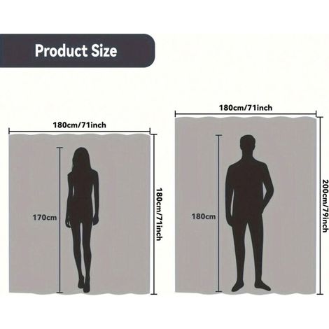 Rideau de douche de luxe effet marbre, 1 pièce, polyester 110 g/m², anneaux et crochets métalliques inclus, pour la maison et l'hôtel gris (1/3)