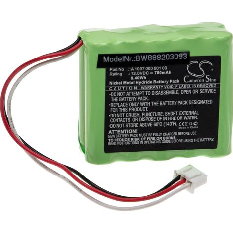 vhbw Replacement Battery compatible with Dentsply X-Smart Endodontie Motor, Plus, Pro-Taper Medical Equipment (700mAh, 12V, NiMH)