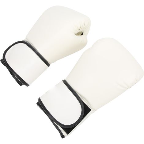 Atmungsaktive Boxhandschuhe für Erwachsene, Trainingshandschuhe für Boxsack, Kickboxen und MMA, weiß (1/5)