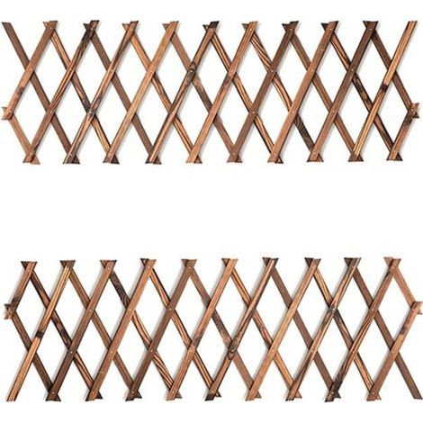2PCS Treillis Extensible en Bois à Suspendre pour plantes grimpantes - Décoration murale pour terrasse et jardin (1/4)