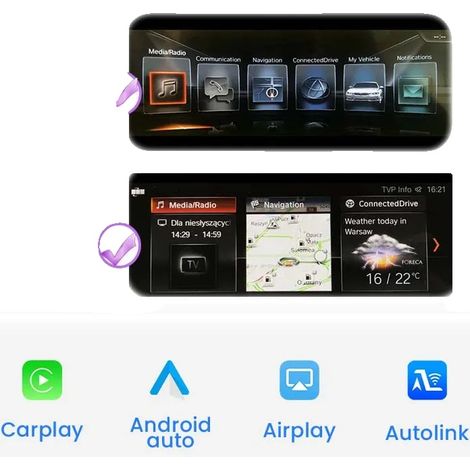 Módulo de interfaz para automóvil, CarPlay inalámbrico, compatibilidad con Android Auto, EVO (1/2)
