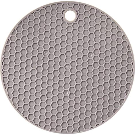 4 dessous de plat en caoutchouc, 13,5 cm, ronds, gris (1/5)