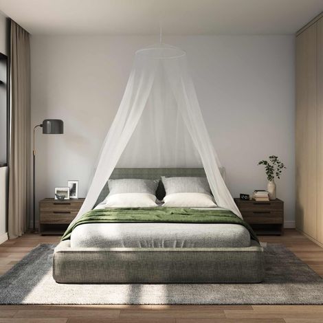 vidaXL Rete per zanzare per letto 3 pcs 156 maglia Bianco Ø56 x 220 cm