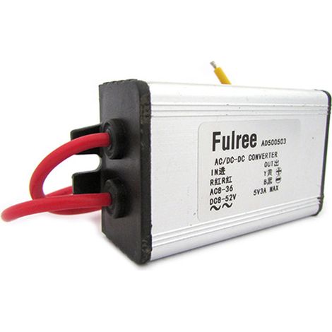 Alimentatore Step Down Convertitore AC-DC o DC-DC 3A Da AC 8-36V o DC 8-52V a DC 5V Fulree (1/3)