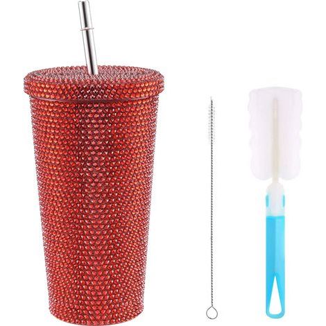 500-ml-Isolierflasche aus Edelstahl mit Strassverzierungen für Damen (1/5)
