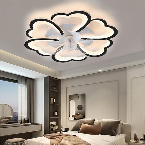 Ventilateur plafonnier LED en forme de cœur 65 cm – Ventilateur de plafond avec télécommande, éclairage réglable et 6 vitesses – Idéal chambre enfant, salon et chambre (1/5)